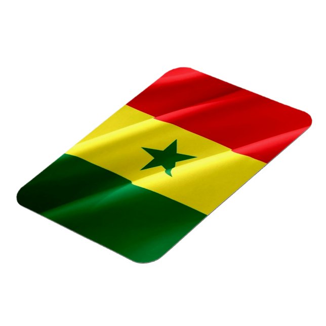 Senegal - Wave Flagga - Magnet (Vänstra Sidan)