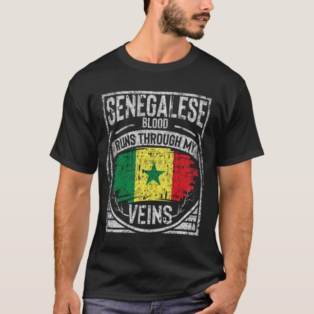 Senegalese Blood Springa genom mina Veins T Shirt (Framsida)