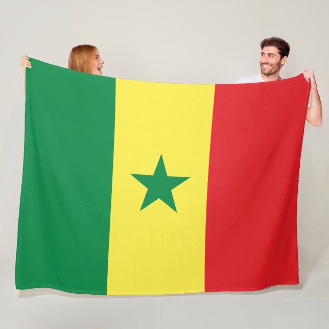 Senegalesiska Flagga (Senegal) Fleecefilt (På plats)
