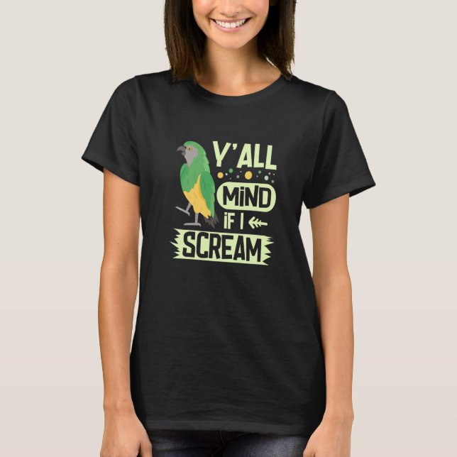 Senegalpapegoja med papegoja och papegoja t shirt (Framsida)
