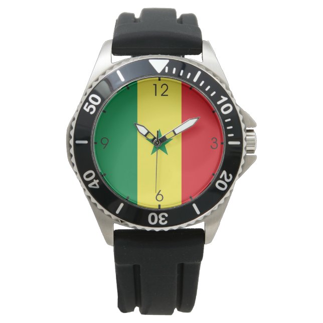 Senegals flagga armbandsur (Framsida)