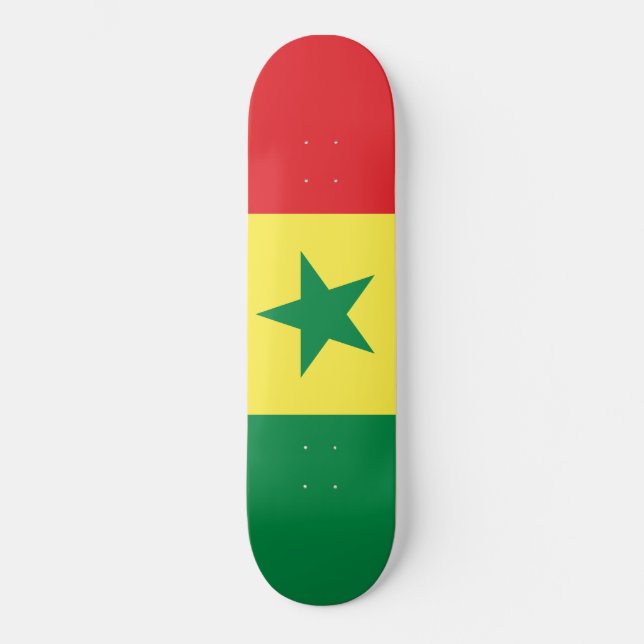Senegals flagga mini skateboard bräda 18,5 cm (Framsida)