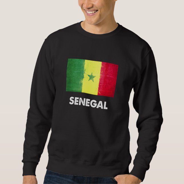 Senegals Flagga Senegalese Lång Ärmad Tröja (Framsida)