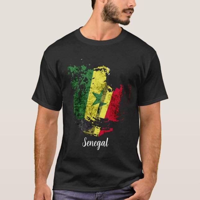 Senegals flagga t shirt (Framsida)