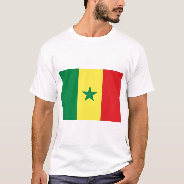 Senegals flagga t shirt (Framsida)