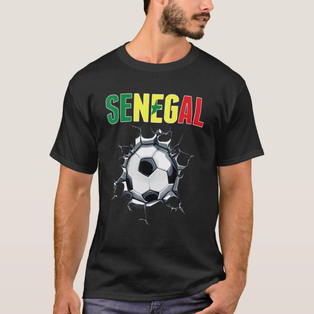 Senegals fotbollsspelare Fläkt - Senegalesisk fotb T Shirt (Framsida)