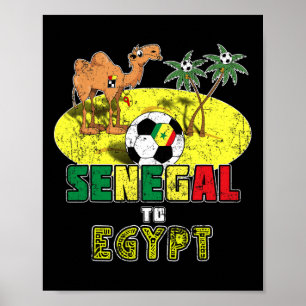 Senegals nationella fotbollslag till Egypten Retro Poster