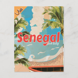 Senegals semester Vintage resor Poster. Vykort