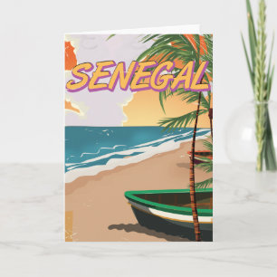 Senegals vintage-strand poster helgkort