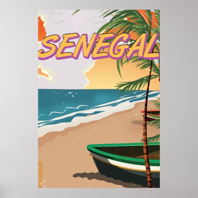 Senegals vintage-strand poster. poster (Framsidan)