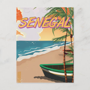 Senegals vintage-strand poster vykort