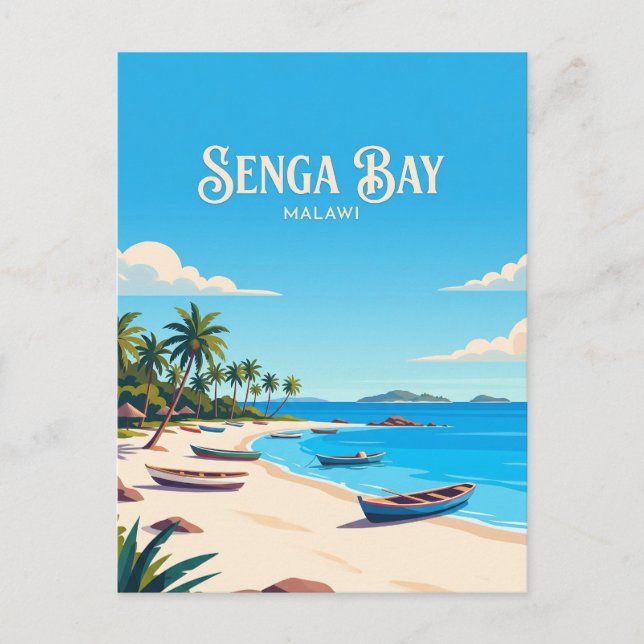 Senga Bay Beach Malawi Vykort (Framsida)