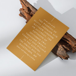 Senhöstbröllop i Mustard Brown | Modern typografi Inbjudningar