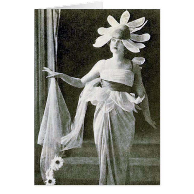 Senil blommadam hälsningskort (Framsidan)