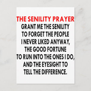 Senility Prayer Vykort