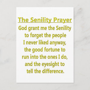 Senility Prayer Vykort
