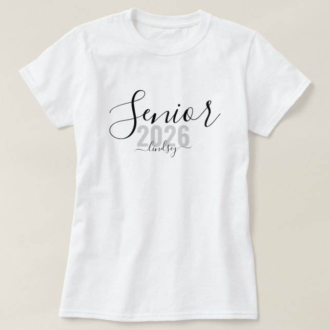 Senior 2022 Personlig Namn Studenten T Shirt (Design framsida)