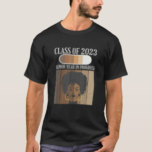 Senior 2023 Class Black Afro Melanin African Ameri T Shirt