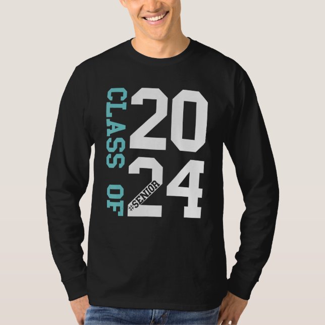 Senior 2024 Class of 2024 First Day Or Graduation  T Shirt (Framsida)