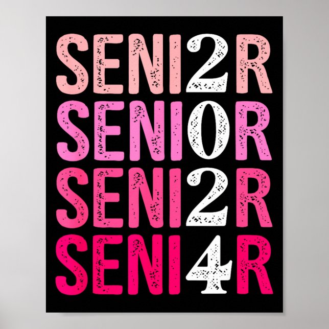 Senior 2024 klass 2024 för examen hög poster (Framsidan)