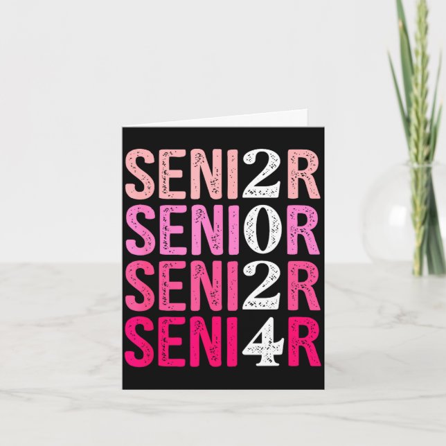 Senior 2024 klass av 2024 för examen hög kort (Framsida)