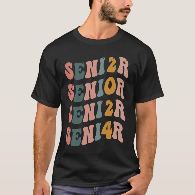 Senior 2024 Retro Class of 2024 Seniors Graduation T Shirt (Framsida)