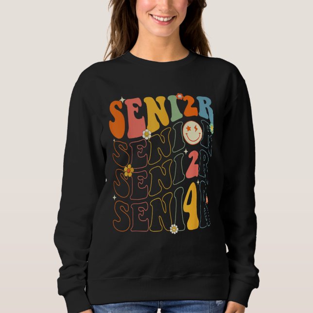 Senior 2024 Retro Klass 2024  Tillbaka Till Skolan T Shirt (Framsida)