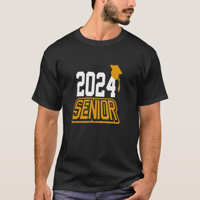 Senior 2024 Studenten School Spirit T Shirt (Framsida)
