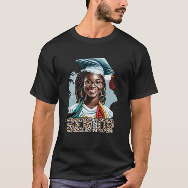 Senior 2025 Black Girl Studenten, 2025 Le T Shirt (Framsida)