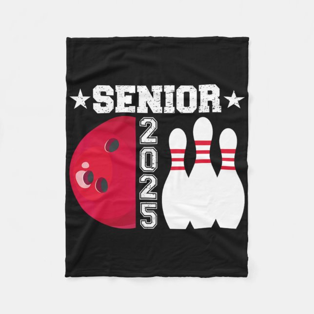 Senior 2025 Bowling Player Cl of 2025 Studenten S Fleecefilt (Framsidan)
