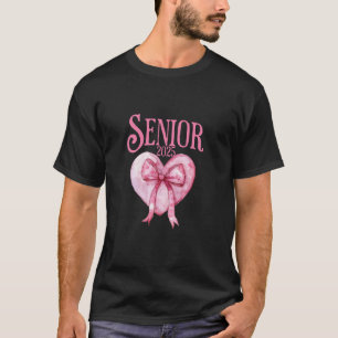 Senior 2025 coquette bow rosa back to school Söt T Shirt