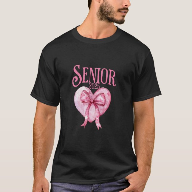 Senior 2025 coquette bow rosa back to school Söt T Shirt (Framsida)