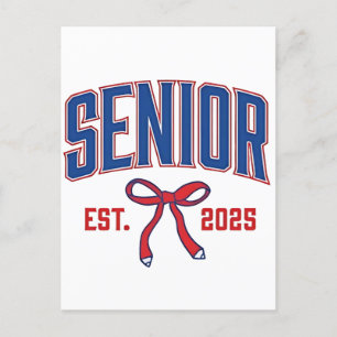 Senior 2025 Coquette Klass 2025 Rosa Slingor Meddelande Vykort