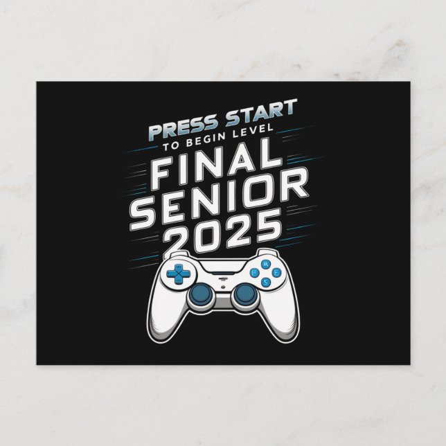 Senior 2025 Klass 2025 Spelare Dataspel Vykort (Framsida)