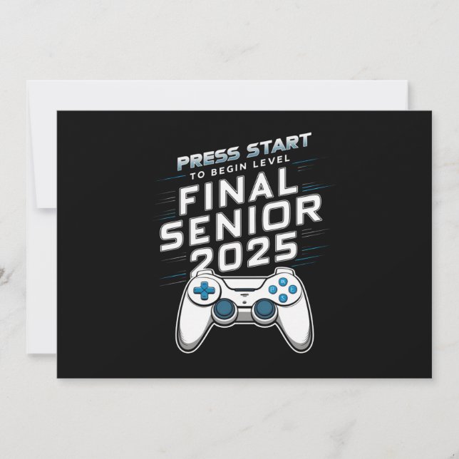 Senior 2025 Klass 2025 Spelare Videospel Inbjudningar (Framsida)