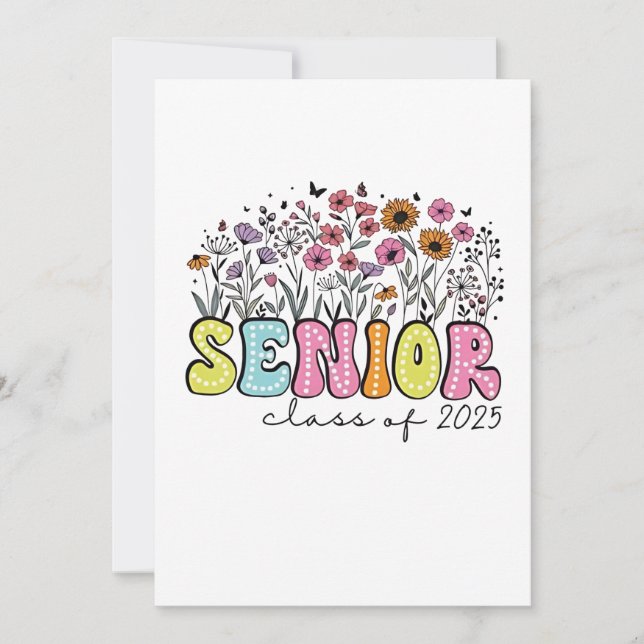 Senior 2025 Klass 2025 Vårblom Blommor  Inbjudningar (Framsida)