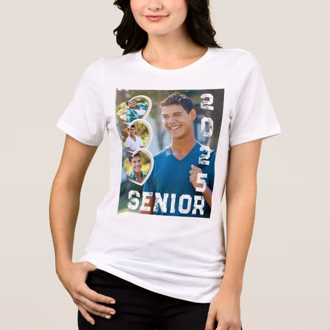 Senior 2025 Photo Hearts T Shirt (Framsida)