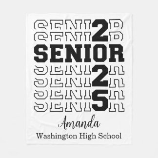 Senior 2025 Velveteen Plush Blanket, Personlig Fleecefilt