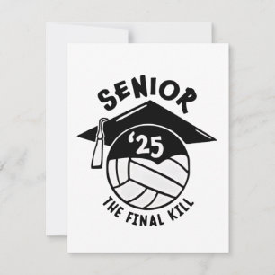 Senior 2025 Volleyball Studenten Anteckningskort