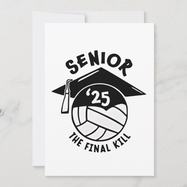 Senior 2025 Volleyball Studenten Julkort (Framsida)