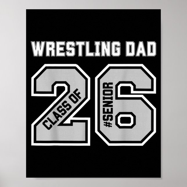Senior 2026 Brottning Pappa Stolt Illustration Poster (Framsidan)