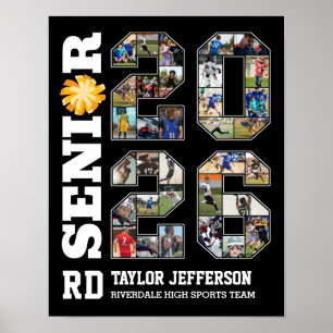Senior 2026 Cheerleading Lag Sports Foto Collage Poster