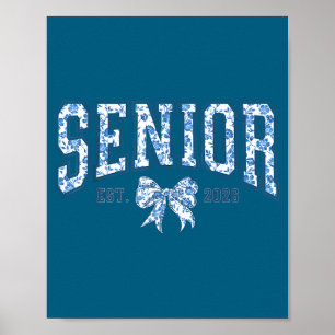 Senior 2026 chinoiserie blomsterbåge examen poster