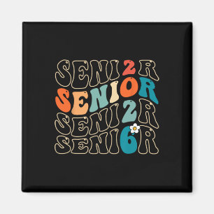 Senior 2026 Cl Av 2026 Retro Groovy Examen Student Magnet
