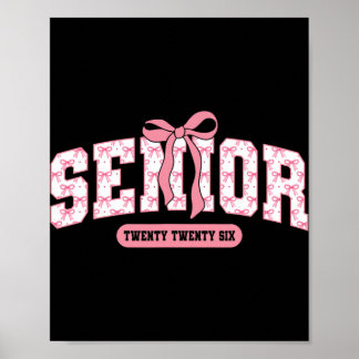 Senior 2026 Cl Of 2026 Coquette Rosa Båge Examen Poster