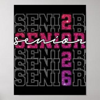 Senior 2026 Cl Of 2026 Examen 2026 Rosa Tjej Kvinn Poster