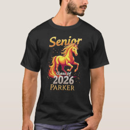 Senior 2026 Class Graduate Fire Horse Personalized T Shirt