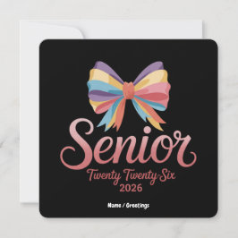 Senior 2026 Cute Rainbow Bow Studenten Coquette Inbjudningar