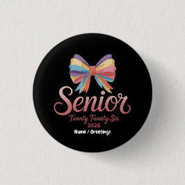 Senior 2026 Cute Rainbow Bow Studenten Coquette Knapp