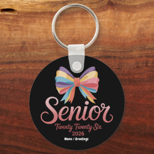Senior 2026 Cute Rainbow Bow Studenten Coquette Nyckelring